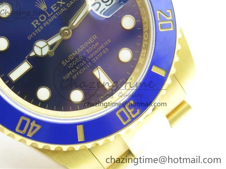 MiroTime 0522 TopPick Submariner 116610 LB ROF Best Edition YG Wrapped Blue Dial on YG Wrapped Bracelet A 2910